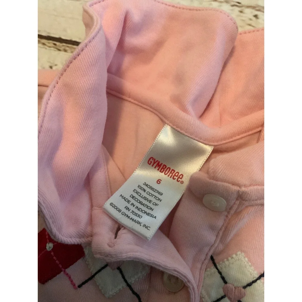 Gymboree Girls Pink Argyle Polo Shirt New York Girl Line Short Sleeve Size 6